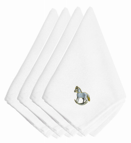 Christmas Themed Embroidered Napkins (Color: Christmas Rocking Horse, size: 20 x 20)