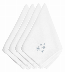 Christmas Themed Embroidered Napkins (Color: Christmas Snowflakes, size: 20 x 20)