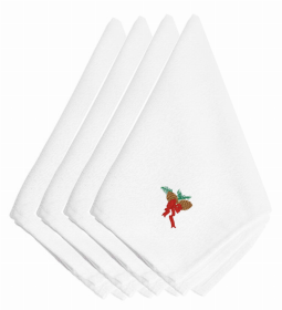 Christmas Themed Embroidered Napkins (Color: Christmas Pine Cones with Red Ribbon, size: 20 x 20)