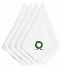 Christmas Themed Embroidered Napkins (Color: Christmas Wreath, size: 20 x 20)