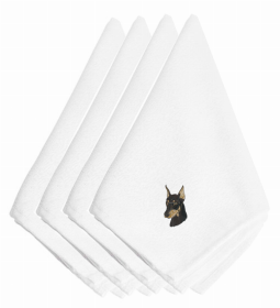 Dog Breed/Embroidered Napkins (Color: Doberman 1, size: 20 x 20)