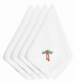 Christmas Themed Embroidered Napkins (Color: Christmas Holly Drape, size: 20 x 20)