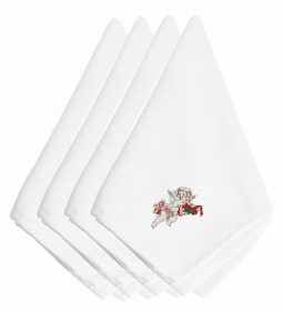 Christmas Themed Embroidered Napkins (Color: Christmas Cherub Ribbon, size: 20 x 20)