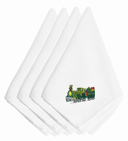 Christmas Themed Embroidered Napkins (Color: Christmas Train with Presents, size: 20 x 20)