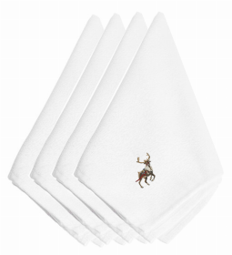 Christmas Themed Embroidered Napkins (Color: Christmas Reindeer, size: 20 x 20)