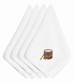 Christmas Themed Embroidered Napkins (Color: Christmas Drum, size: 20 x 20)