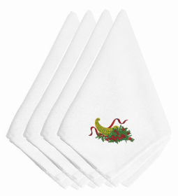 Christmas Themed Embroidered Napkins (Color: Christmas Bounty, size: 20 x 20)