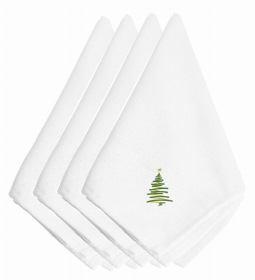 Christmas Themed Embroidered Napkins (Color: Christmas Stylized Tree, size: 20 x 20)