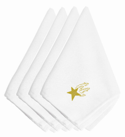 Christmas Themed Embroidered Napkins (Color: Christmas Gold Star, size: 20 x 20)