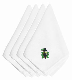 Christmas Themed Embroidered Napkins (Color: Christmas Lantern, size: 20 x 20)