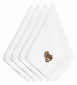 Thanksgiving Themed Embroidered Napkins (Color: Thanksgiving Turkey #2, size: 20 x 20)