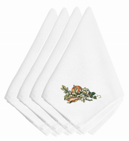 Thanksgiving Themed Embroidered Napkins (Color: Thanksgiving Oak Bounty, size: 20 x 20)