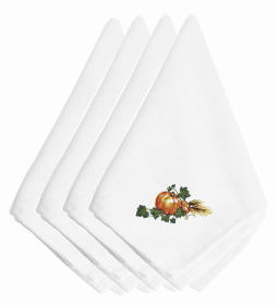 Thanksgiving Themed Embroidered Napkins (Color: Thanksgiving Harvest Bounty #2, size: 20 x 20)