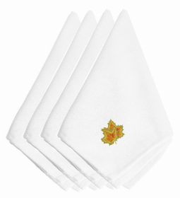 Fall Themed Embroidered Napkins (Color: Fall Maple Leaves, size: 20 x 20)