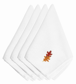 Fall Themed Embroidered Napkins (Color: Fall Autumn Leaves, size: 20 x 20)