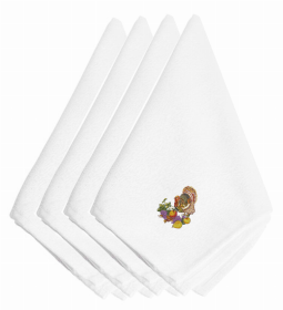 Thanksgiving Themed Embroidered Napkins (Color: Thanksgiving Turkey and Fruit, size: 20 x 20)