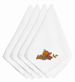 Thanksgiving Themed Embroidered Napkins (Color: Thanksgiving Endpiece, size: 20 x 20)