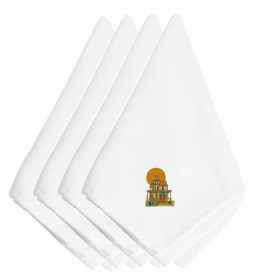 HalloweenThemed Embroidered Napkins (Color: Halloween Haunted House, size: 20 x 20)